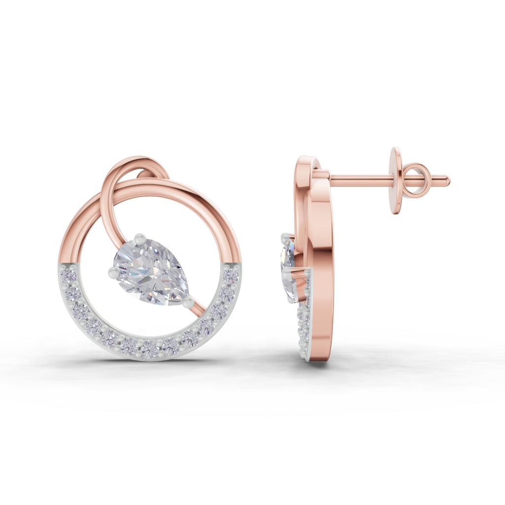 1.32 Carat Seraphina Circle Studs Earrings 14K - Rose Gold