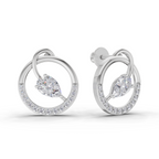 1.32 Carat Seraphina Circle Studs Earrings 14K - White Gold