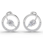 1.32 Carat Seraphina Circle Studs Earrings 14K - White Gold
