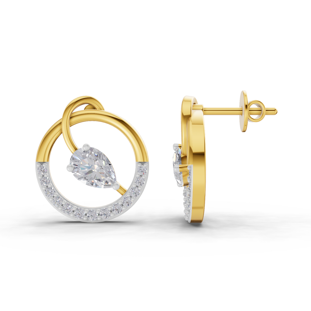 1.32 Carat Seraphina Circle Studs Earrings 14K