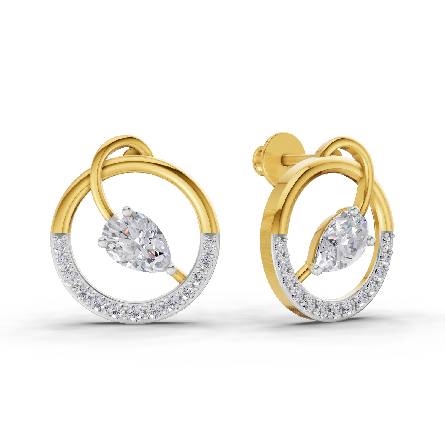 1.32 Carat Seraphina Circle Studs Earrings 14K