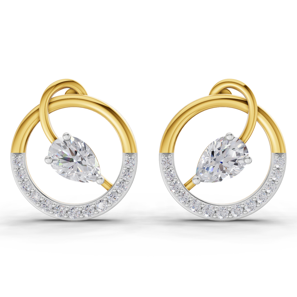 1.32 Carat Seraphina Circle Studs Earrings 14K