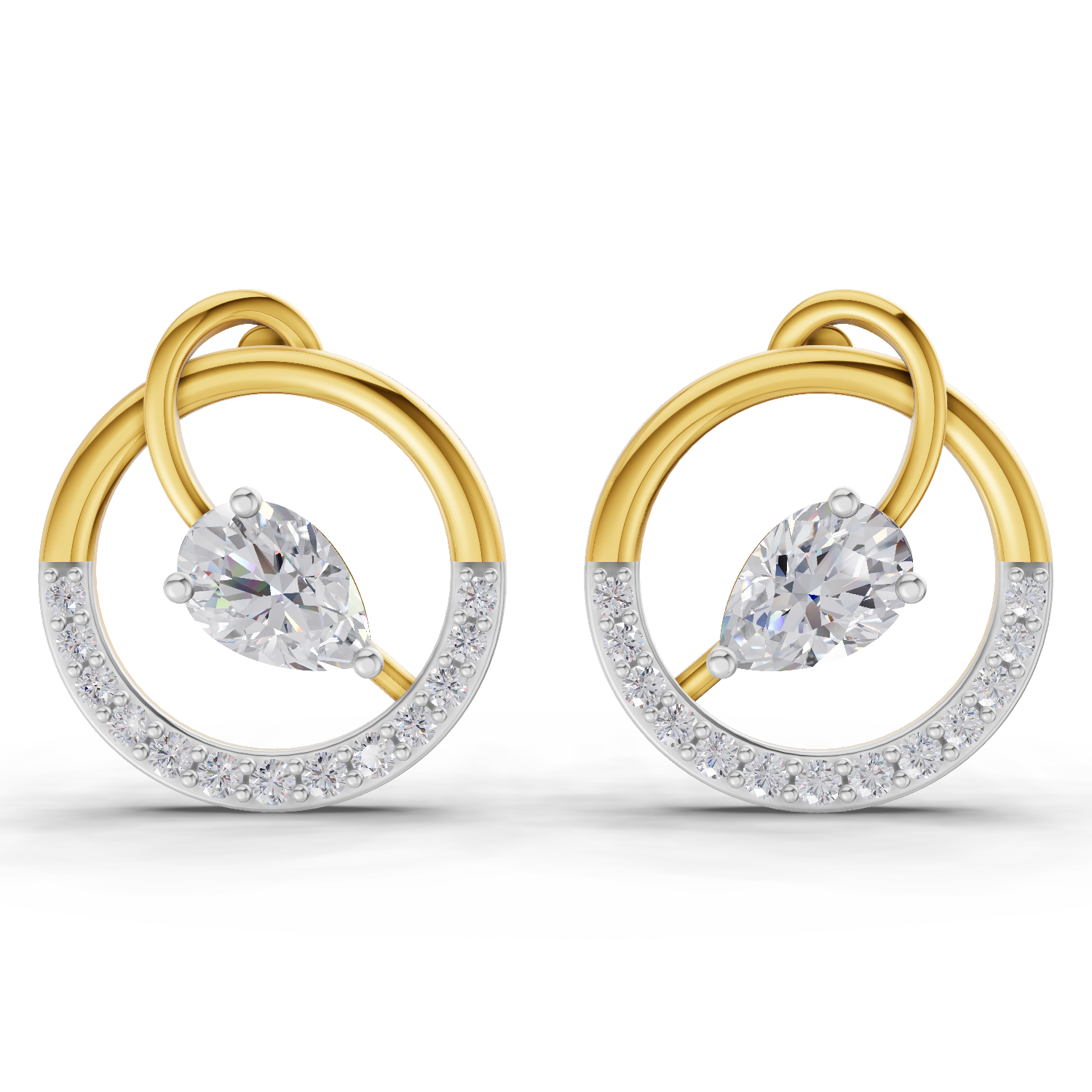 1.32 Carat Seraphina Circle Studs Earrings 14K