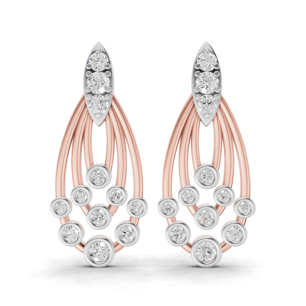 1.04 Carat Diamond Earrings 14K - Rose Gold