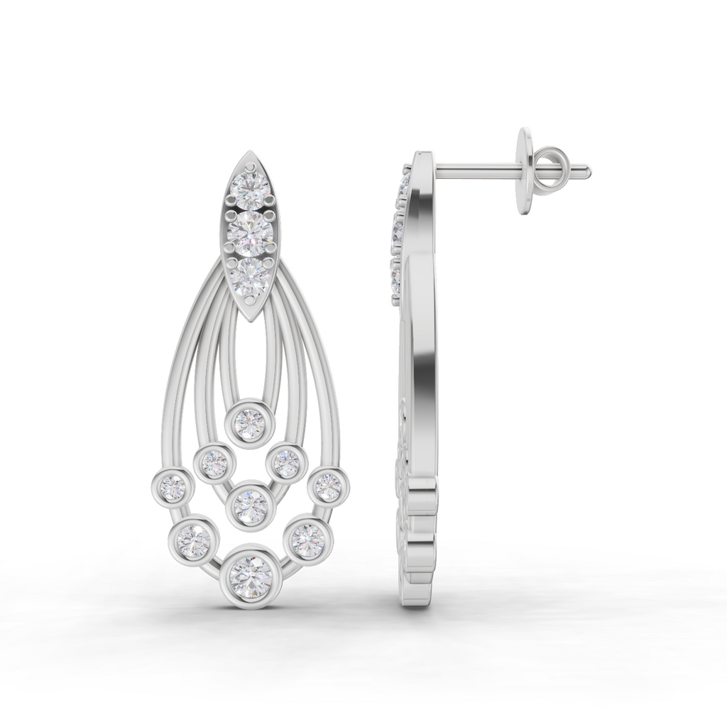 1.04 Carat Diamond Earrings 14K - White Gold