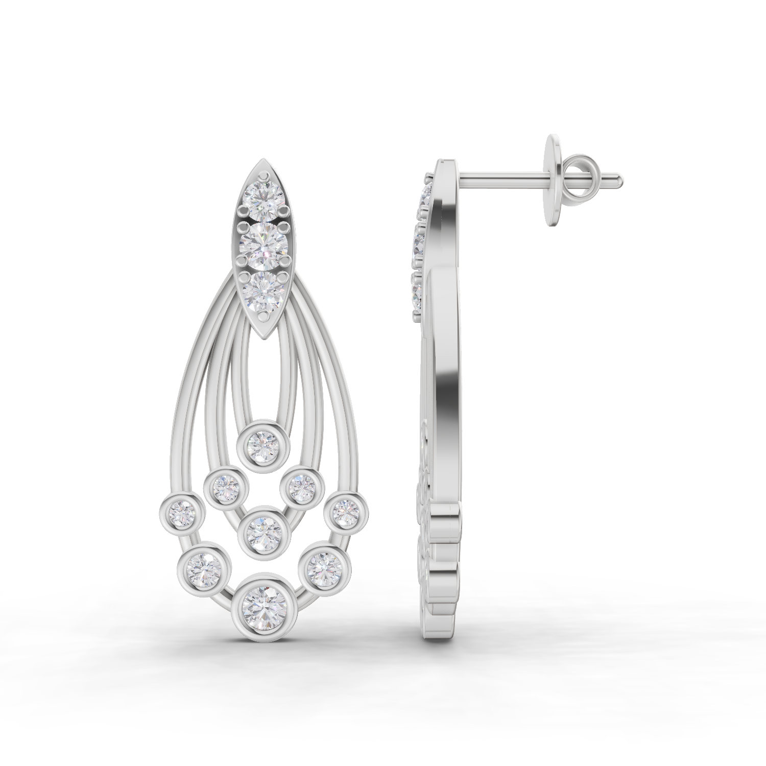 1.04 Carat Diamond Earrings 14K - White Gold