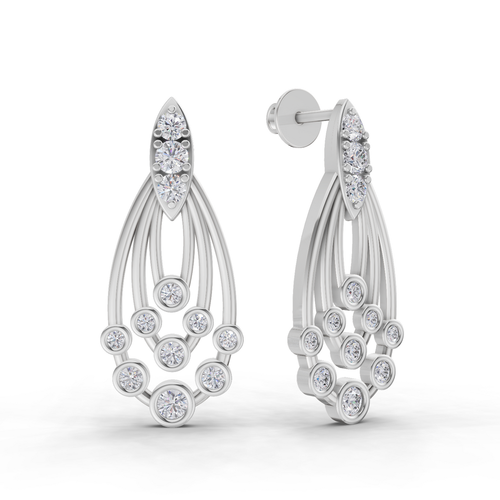 1.04 Carat Diamond Earrings 14K - White Gold