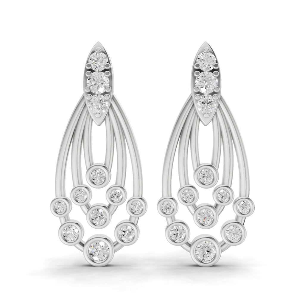 1.04 Carat Diamond Earrings 14K - White Gold