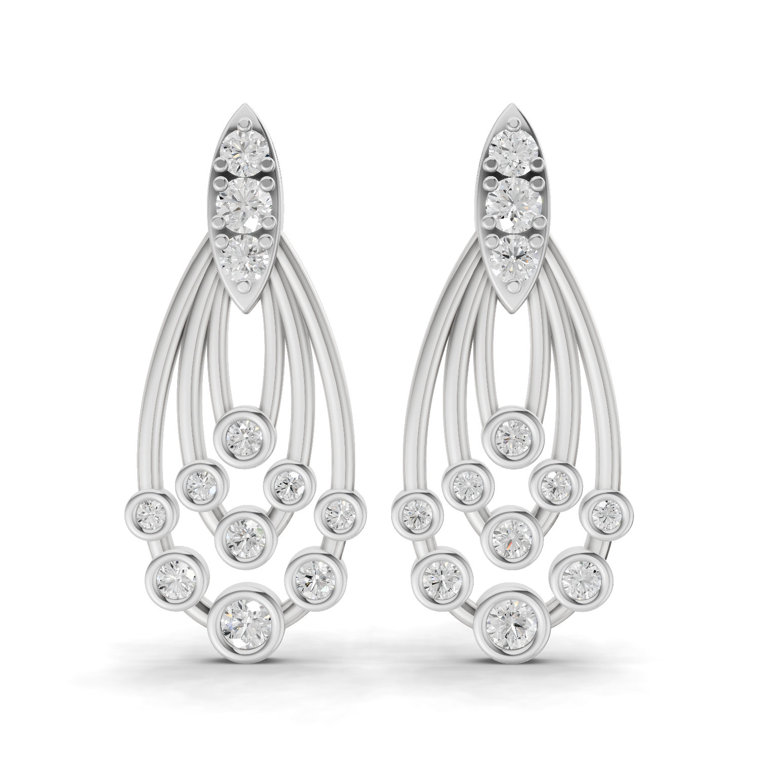 1.04 Carat Diamond Earrings 14K - White Gold