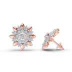 1.27 Carat Lotus Diamond Earrings 14K - Rose Gold