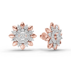 1.27 Carat Lotus Diamond Earrings 14K - Rose Gold
