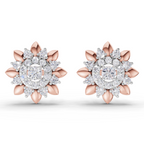 1.27 Carat Lotus Diamond Earrings 14K - Rose Gold
