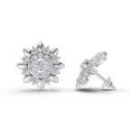 1.27 Carat Lotus Diamond Earrings 14K - White Gold