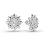 1.27 Carat Lotus Diamond Earrings 14K - White Gold