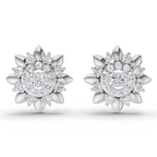 1.27 Carat Lotus Diamond Earrings 14K - White Gold