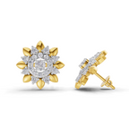 1.27 Carat Lotus Diamond Earrings 14K