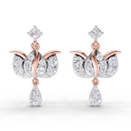 1.31 Carat Lotus Diamond Earrings 14K - Rose Gold