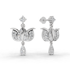 1.31 Carat Lotus Diamond Earrings 14K - White Gold