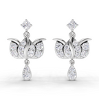 1.31 Carat Lotus Diamond Earrings 14K - White Gold