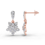 0.98 Carat Lotus Diamond Earrings 14K - Rose Gold