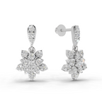 0.98 Carat Lotus Diamond Earrings 14K - White Gold