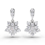 0.98 Carat Lotus Diamond Earrings 14K - White Gold