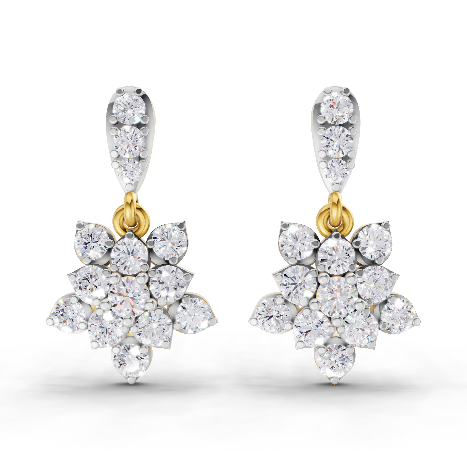 0.98 Carat Lotus Diamond Earrings 14K
