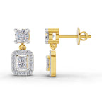1.15 Carat Celeste Halo Drops Earrings 14K