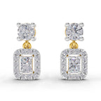 1.15 Carat Celeste Halo Drops Earrings 14K