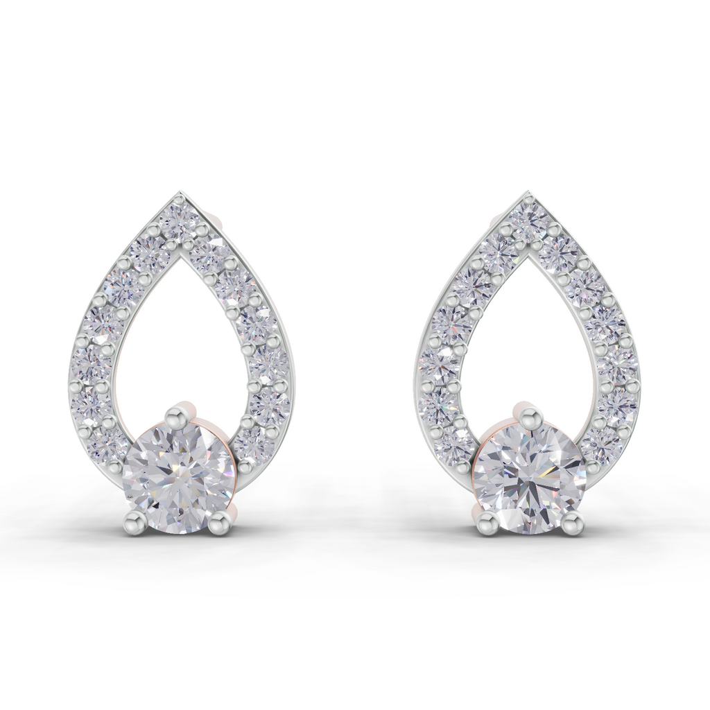 0.64 Carat Aurora Pear Studs Earrings 14K - Rose Gold