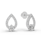 0.64 Carat Aurora Pear Studs Earrings 14K - White Gold
