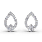 0.64 Carat Aurora Pear Studs Earrings 14K - White Gold