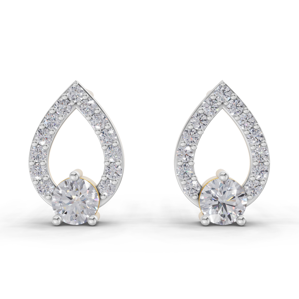 0.64 Carat Aurora Pear Studs Earrings 14K