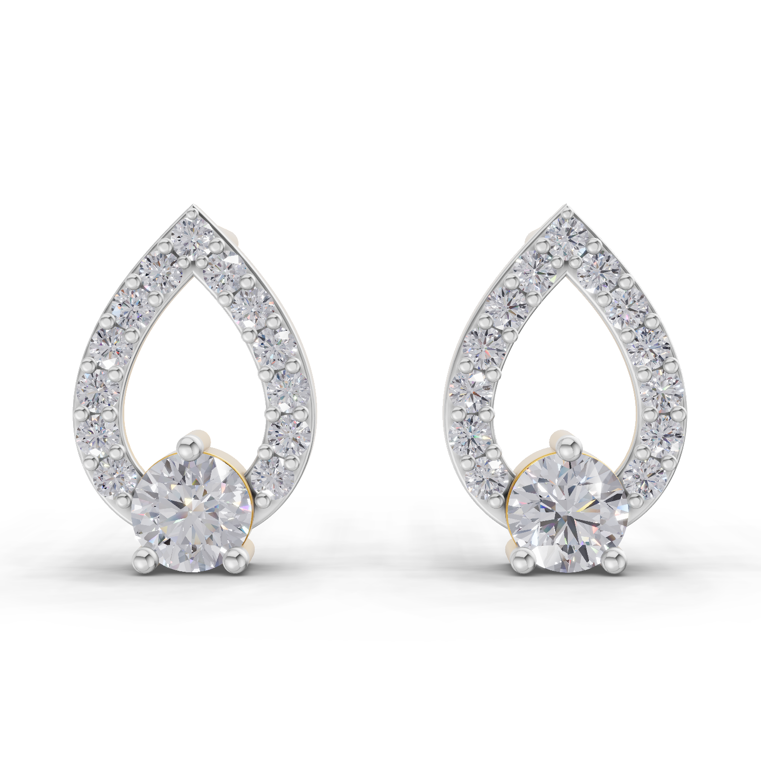 0.64 Carat Aurora Pear Studs Earrings 14K
