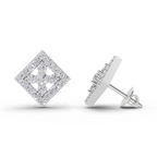 1.06 Carat Hexa Halo Studs Earrings 14K - White Gold