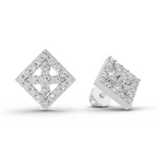 1.06 Carat Hexa Halo Studs Earrings 14K - White Gold