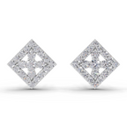 1.06 Carat Hexa Halo Studs Earrings 14K - White Gold