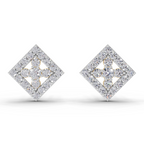 1.06 Carat Hexa Halo Studs Earrings 14K