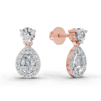 1.08 Carat Celeste Pear Halo Earrings 14K - Rose Gold