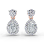 1.08 Carat Celeste Pear Halo Earrings 14K - Rose Gold