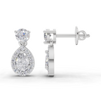 1.08 Carat Celeste Pear Halo Earrings 14K - White Gold
