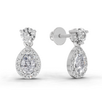 1.08 Carat Celeste Pear Halo Earrings 14K - White Gold