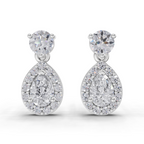 1.08 Carat Celeste Pear Halo Earrings 14K - White Gold