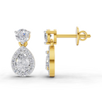 1.08 Carat Celeste Pear Halo Earrings 14K