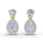 1.08 Carat Celeste Pear Halo Earrings 14K
