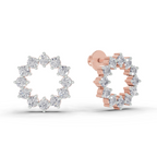 1.25 Carat Celeste Circle Lab Earrings 14K - Rose Gold