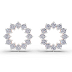 1.25 Carat Celeste Circle Lab Earrings 14K - Rose Gold