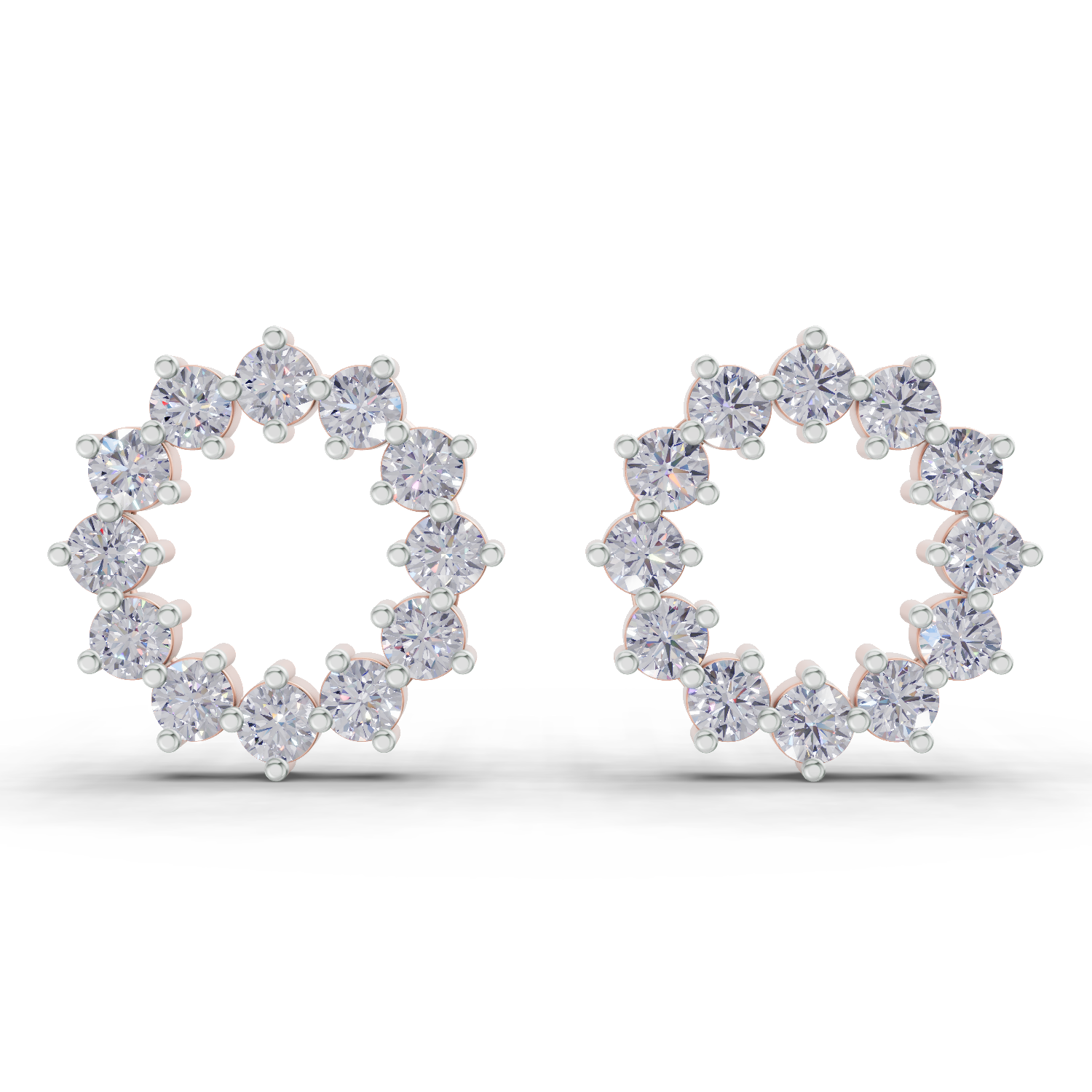 1.25 Carat Celeste Circle Lab Earrings 14K - Rose Gold