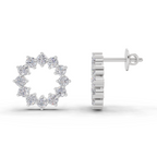 1.25 Carat Celeste Circle Lab Earrings 14K - White Gold