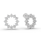 1.25 Carat Celeste Circle Lab Earrings 14K - White Gold